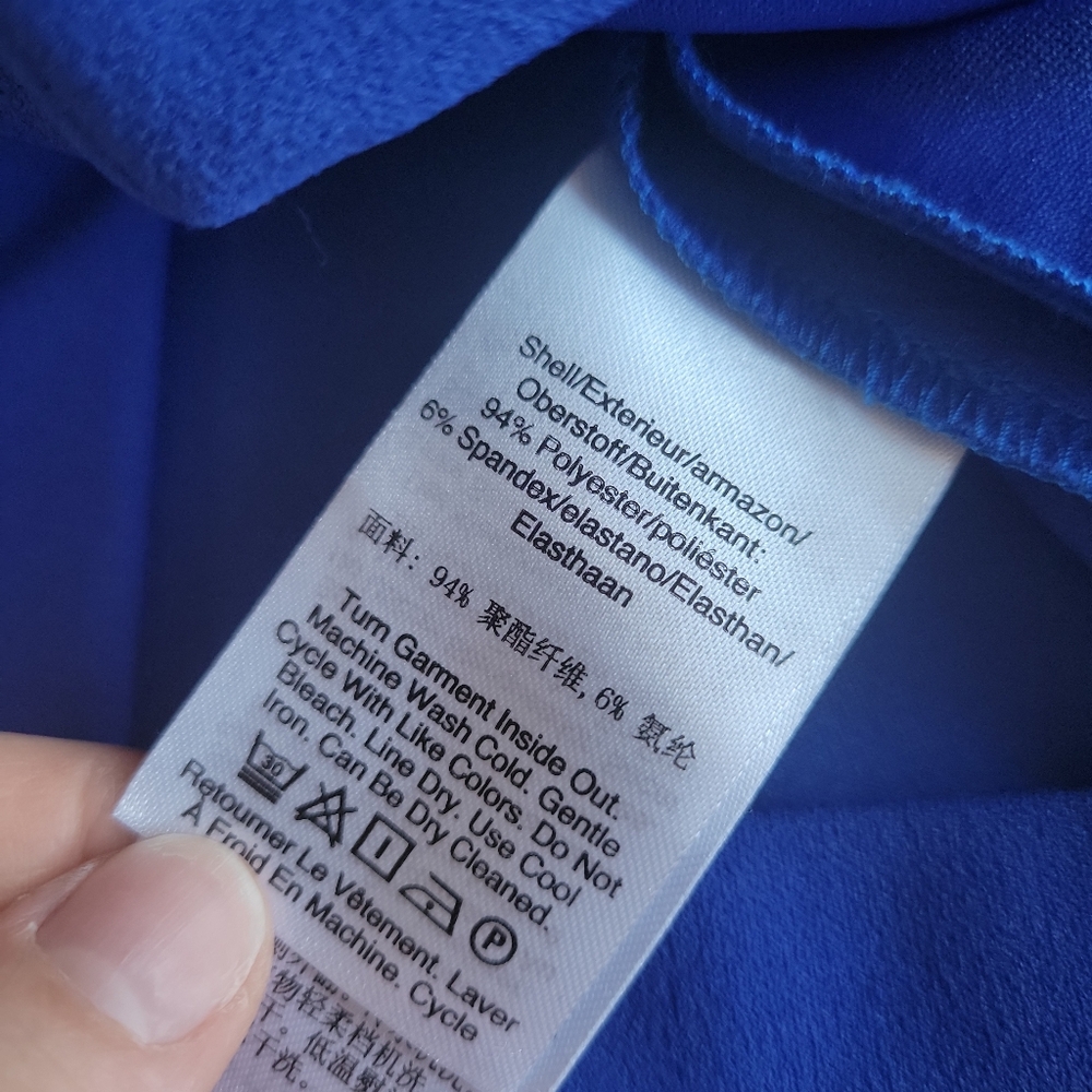 DKNY Royal Blue Midi Ruched Sheath Dress Women's Size 6 - Picture 11 of 11